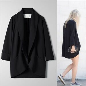 ARITZIA Wilfred Chevalier Jacket Relaxed Open-front Blazer 3/4 Sleeve Size 0